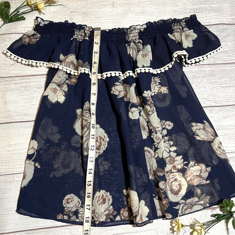 Vivace Floral Ruffle Off The Shoulder Top - Picture 10 of 13